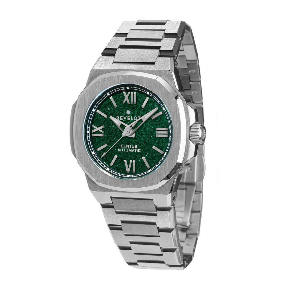 Gentus 40MM | Green Aventurine Steel (Automatic) – REVELOT
