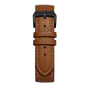 16' Brown Saffiano Leather Strap