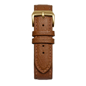 16' Brown Saffiano Leather Strap