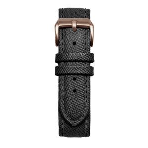 18' Black Saffiano Leather Strap