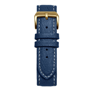 18' Blue & White Saffiano Leather Strap