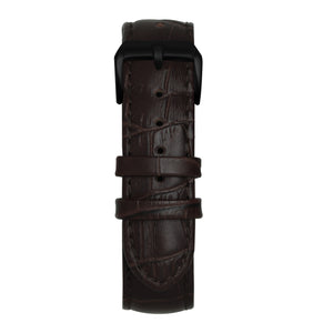 22' Dark Brown Bamboo Leather Strap