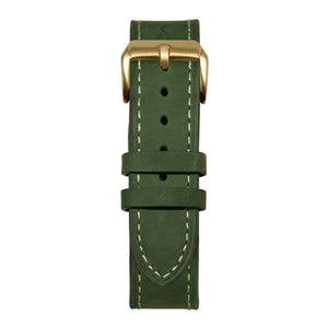 22' Green and White Suede Leather Strap