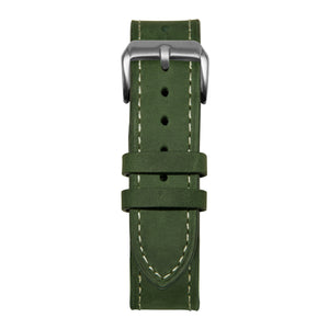 18' Green and White Leather Strap
