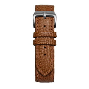 18' Brown Saffiano Leather Strap