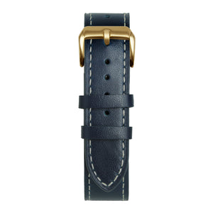 22' Blue and White Leather Strap