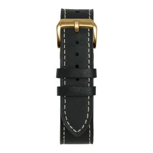 22' Black and White Leather Strap