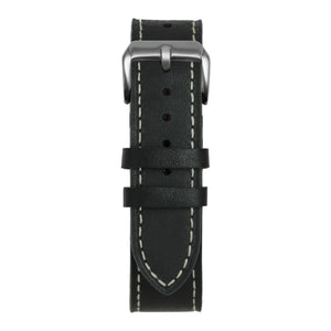 18' Black and White Leather Strap