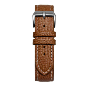 20' Light Brown and White Saffiano Leather Strap