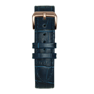 22' Dark Blue Bamboo Leather Strap