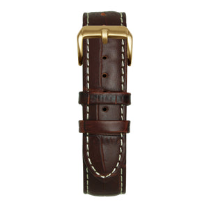 22' Dark Brown and White Bamboo Leather Strap