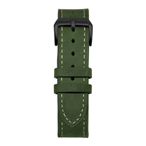 20' Green and White Leather Strap