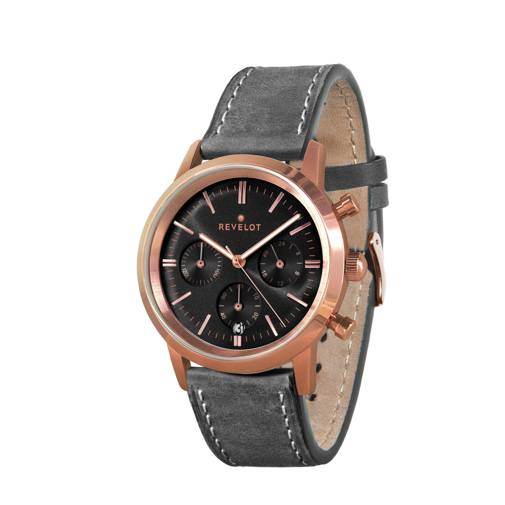 Revelot Men's Collection | R1 Classic Chronograph - Silver/Rose Gold ...