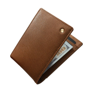 Saffiano Brown Slim Wallet Pro / W4